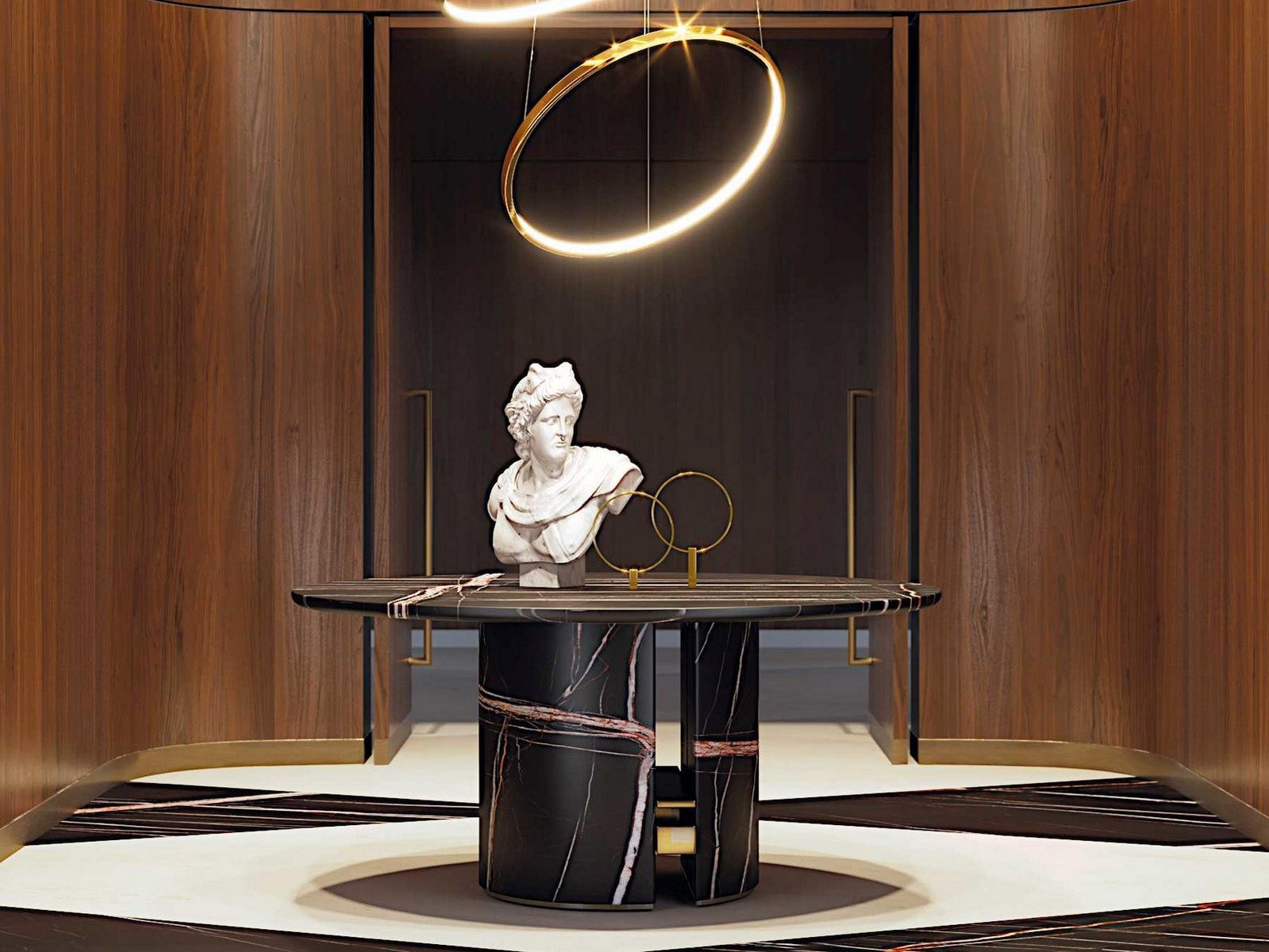 Round marble dining table | Ercole by Capital Collection