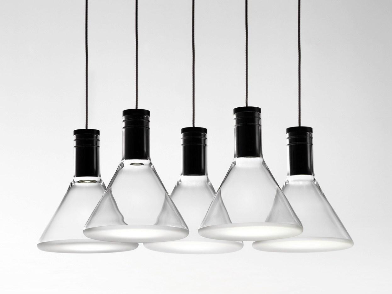 LED Borosilicate glass pendant lamp | Multispot Polair by Fabbian