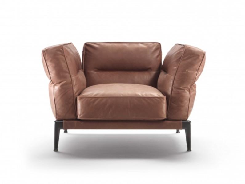 Leather armchair with armrests | Adda by Flexform