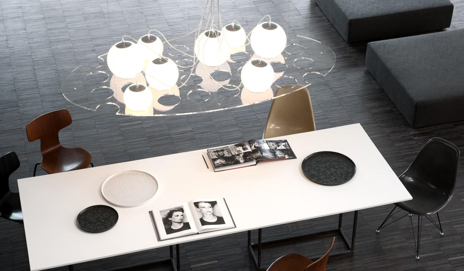 Blown glass pendant lamp | Plateau - 476/486 by Oluce