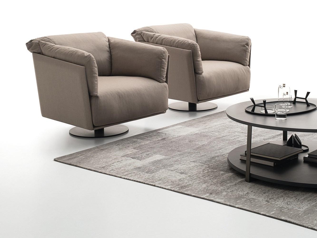 Trestle-based fabric armchair with armrests | Kailua by Ditre Italia
