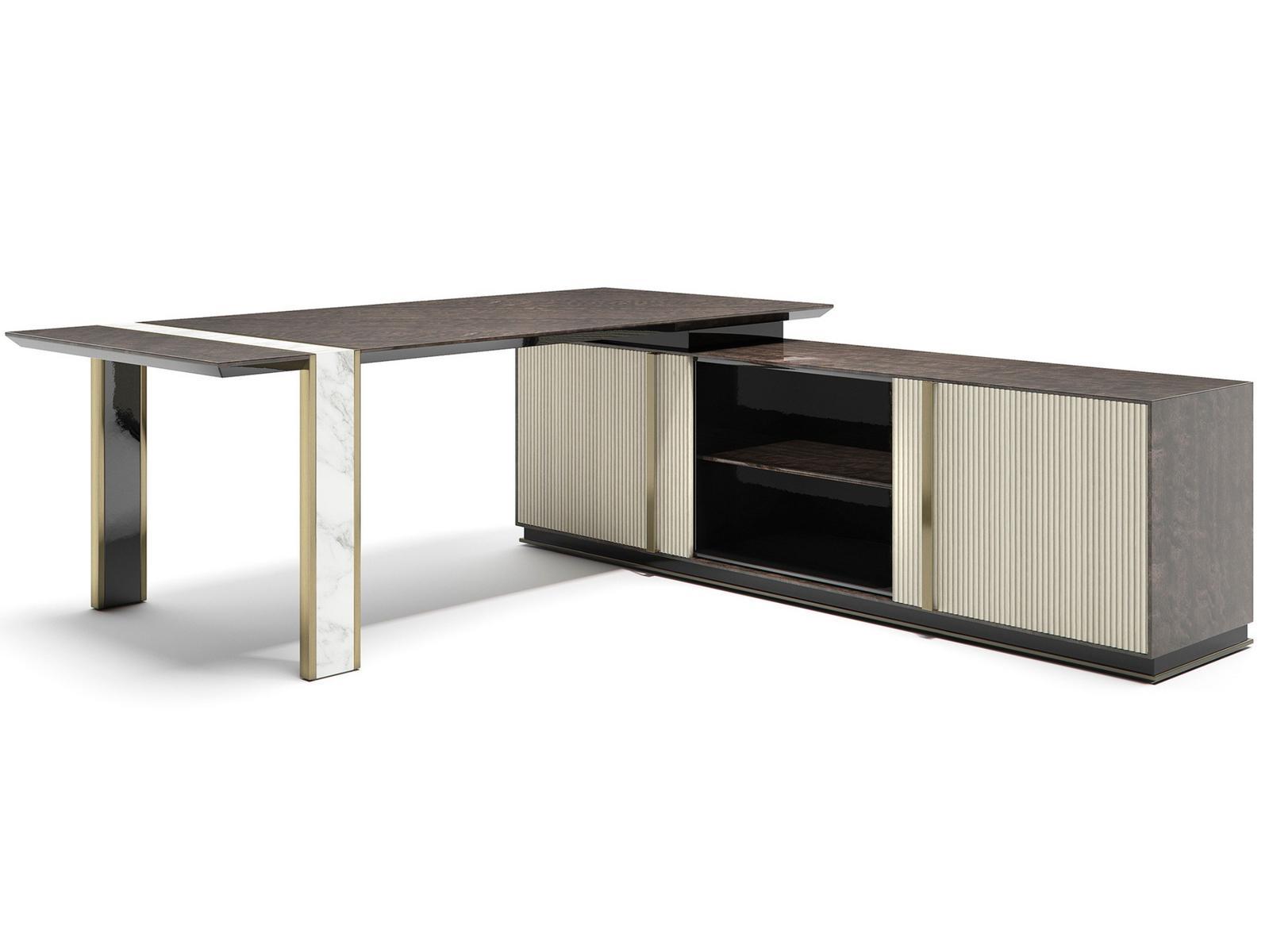 Rectangular wooden writing desk with drawers | Lincoln Xl by Capital Collection