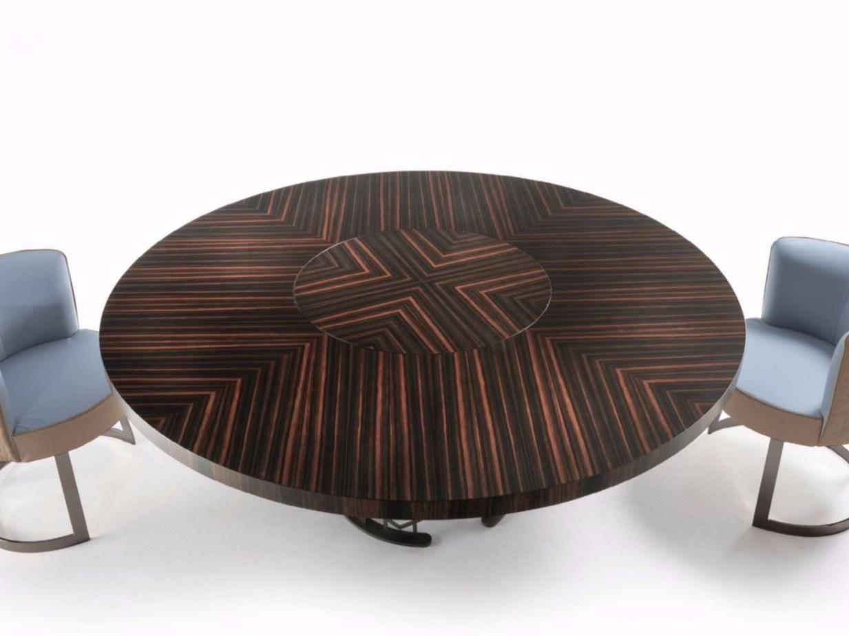 Round leather table | Clairmont by Longhi