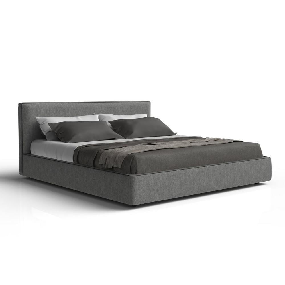 Leather bed with upholstered headboard | Laguna by Alberta Salotti