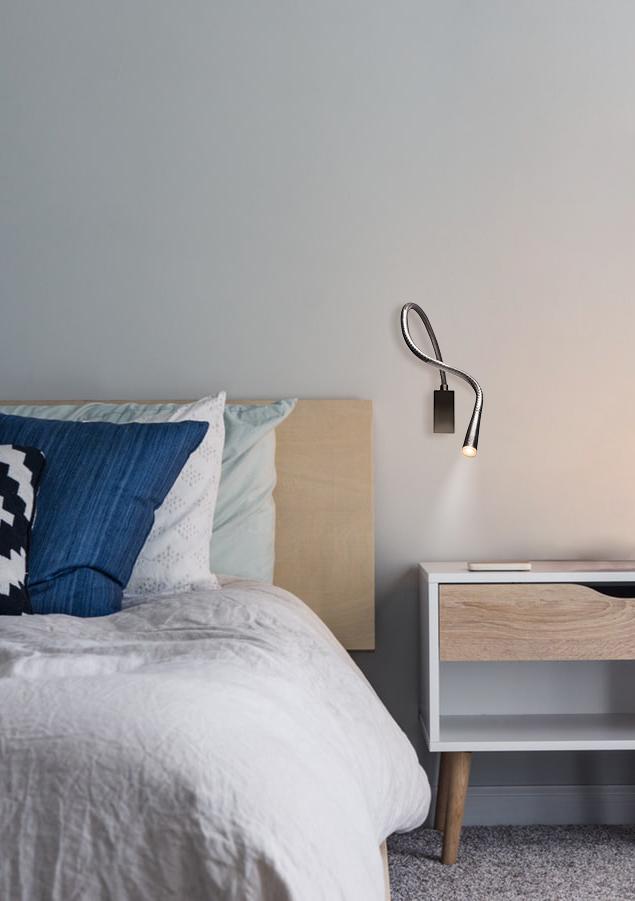 LED steel reading lamp | Flexiled Steel by Contardi