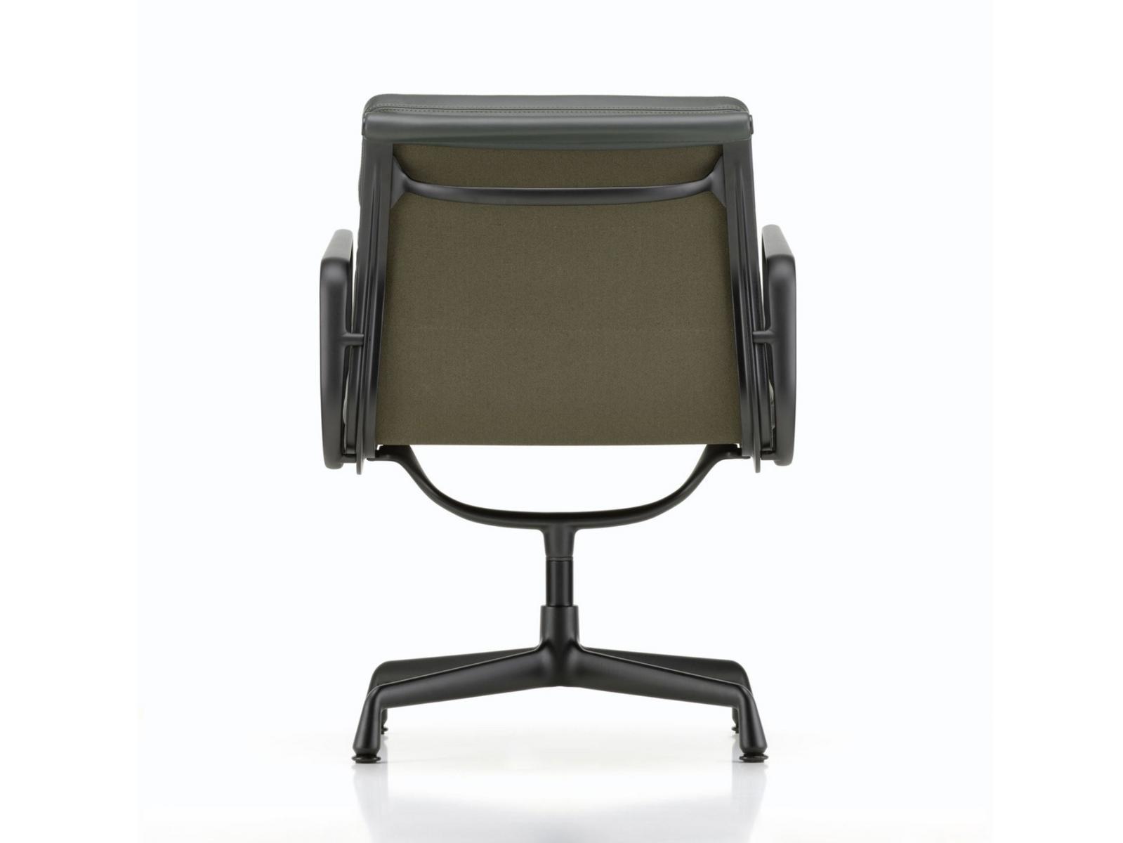 Swivel leather chair with 4-spoke base with armrests | Soft Pad Ea 208 by Vitra