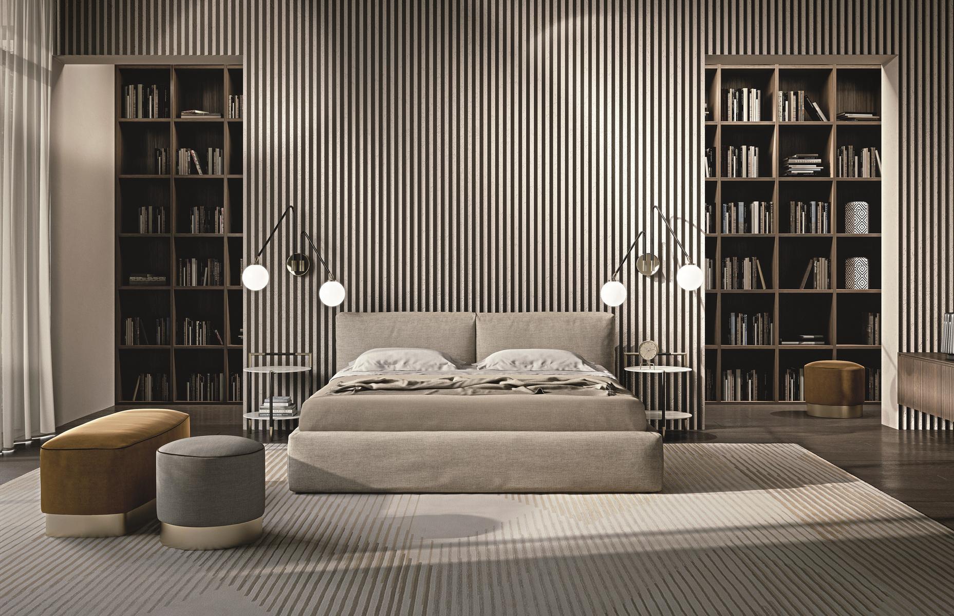 Round high side table with integrated magazine rack | Kevin by Frigerio