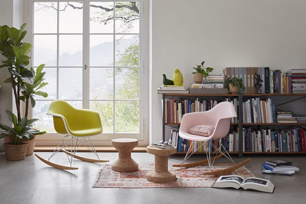 Rocking upholstered fabric chair with armrests | Rar by Vitra
