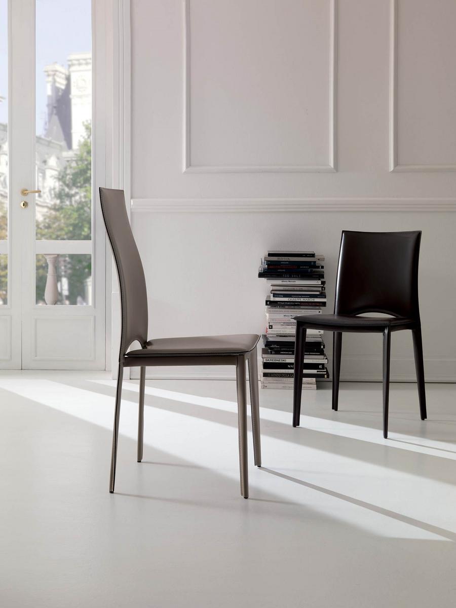 Tanned leather chair | Viva by Ozzio Italia