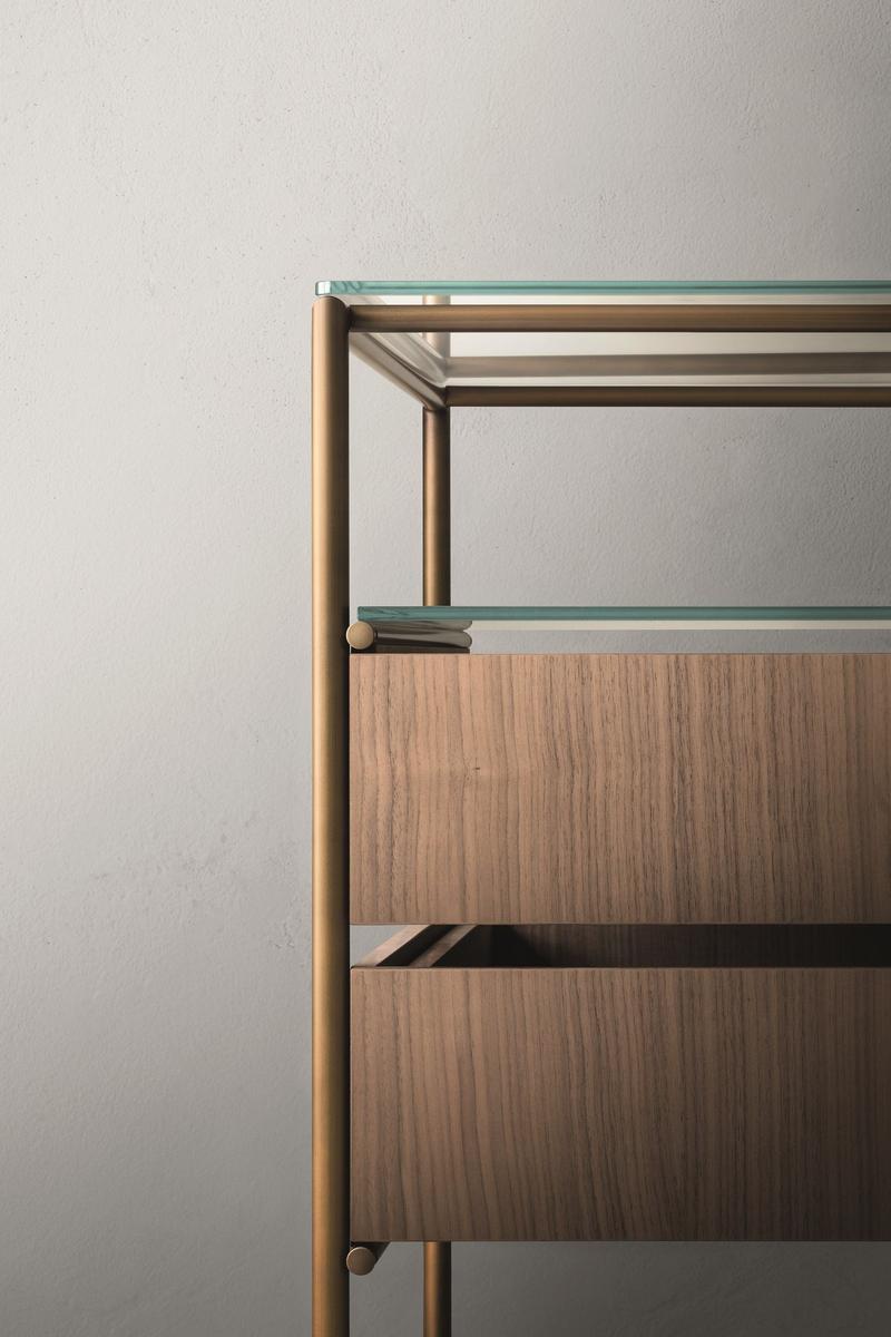Wood and glass chest of drawers | Areia by Lema