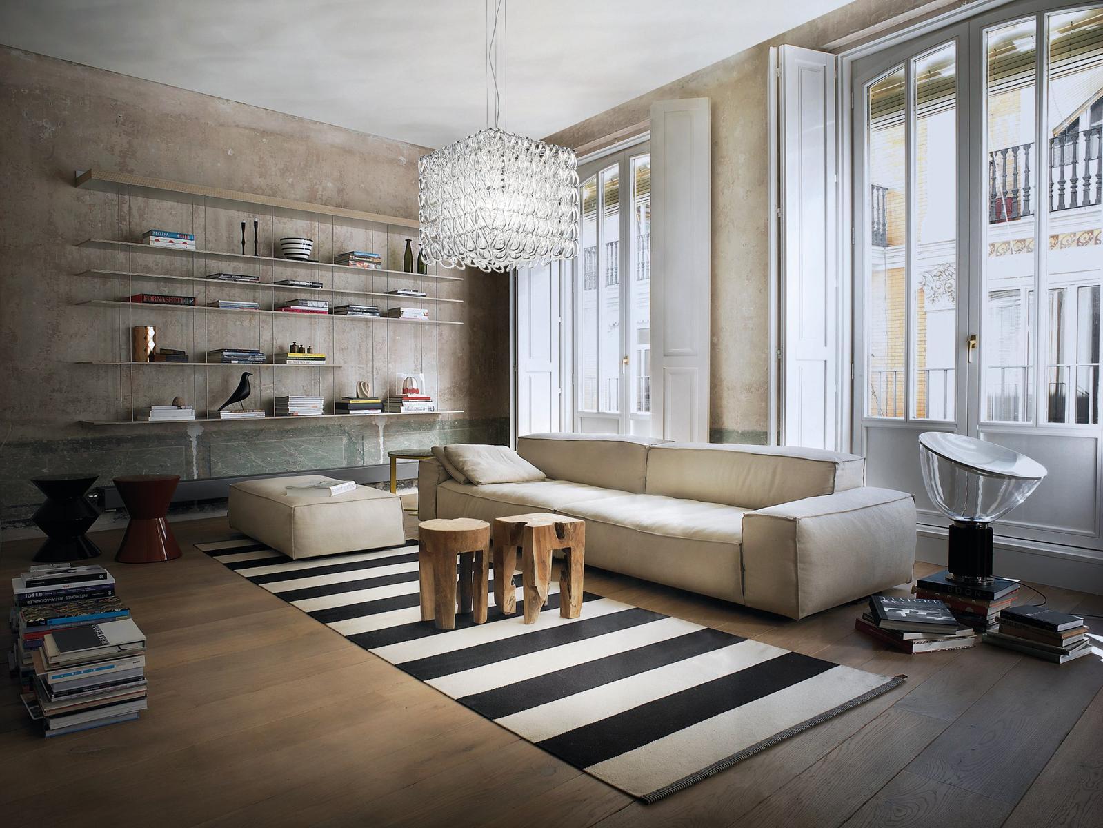 Contemporary style direct light halogen glass pendant lamp | Giogali Sp Cub by Vistosi