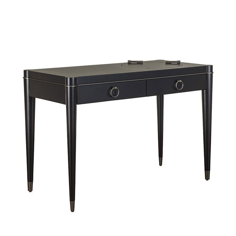 Rectangular leather writing desk with drawers | Ambra by Galimberti Nino