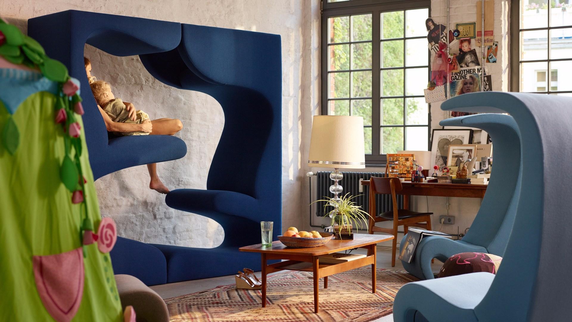 High-back fabric armchair | Amoebe Highback by Vitra