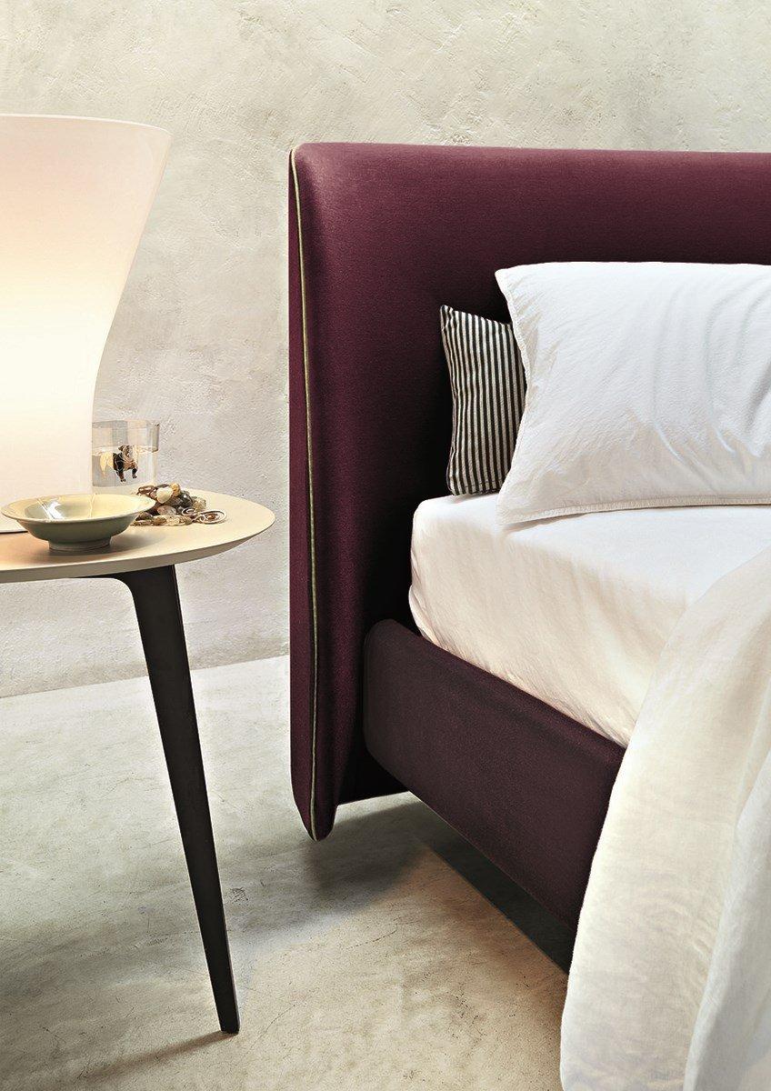 Fabric double bed with upholstered headboard | Edel by Lema