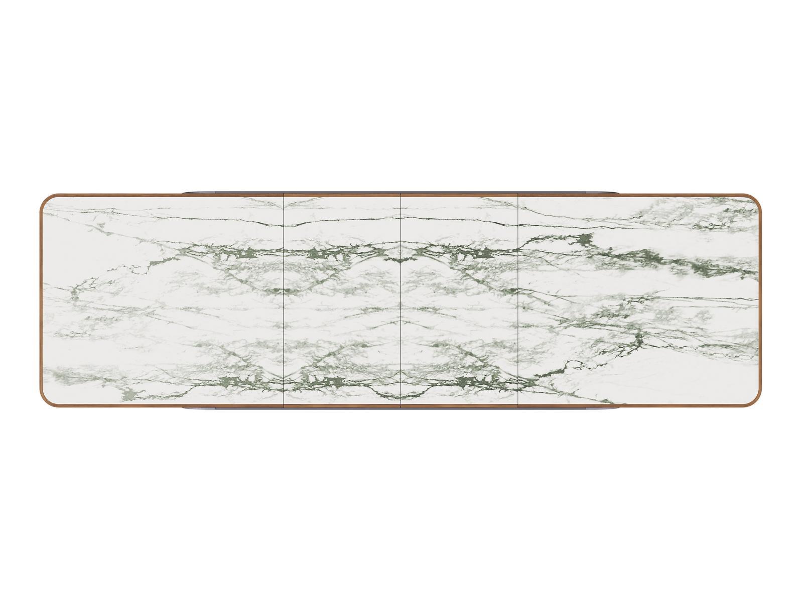 Extending rectangular Calacatta marble table | Gillon by Bruno Zampa