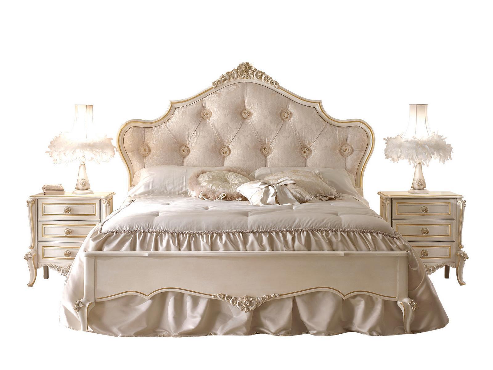 Double bed with upholstered headboard | Michelangelo by Volpi