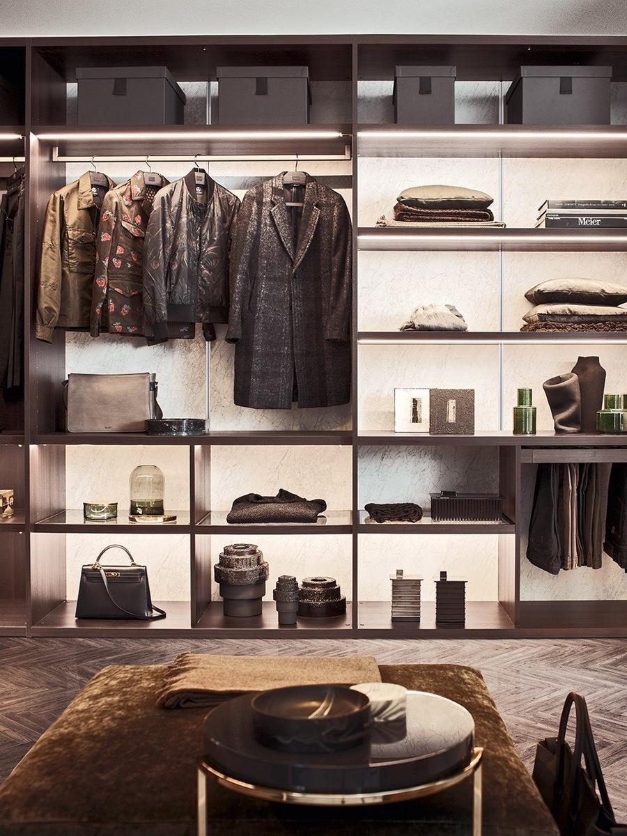 Sectional wooden walk-in wardrobe | Sipario by Pianca