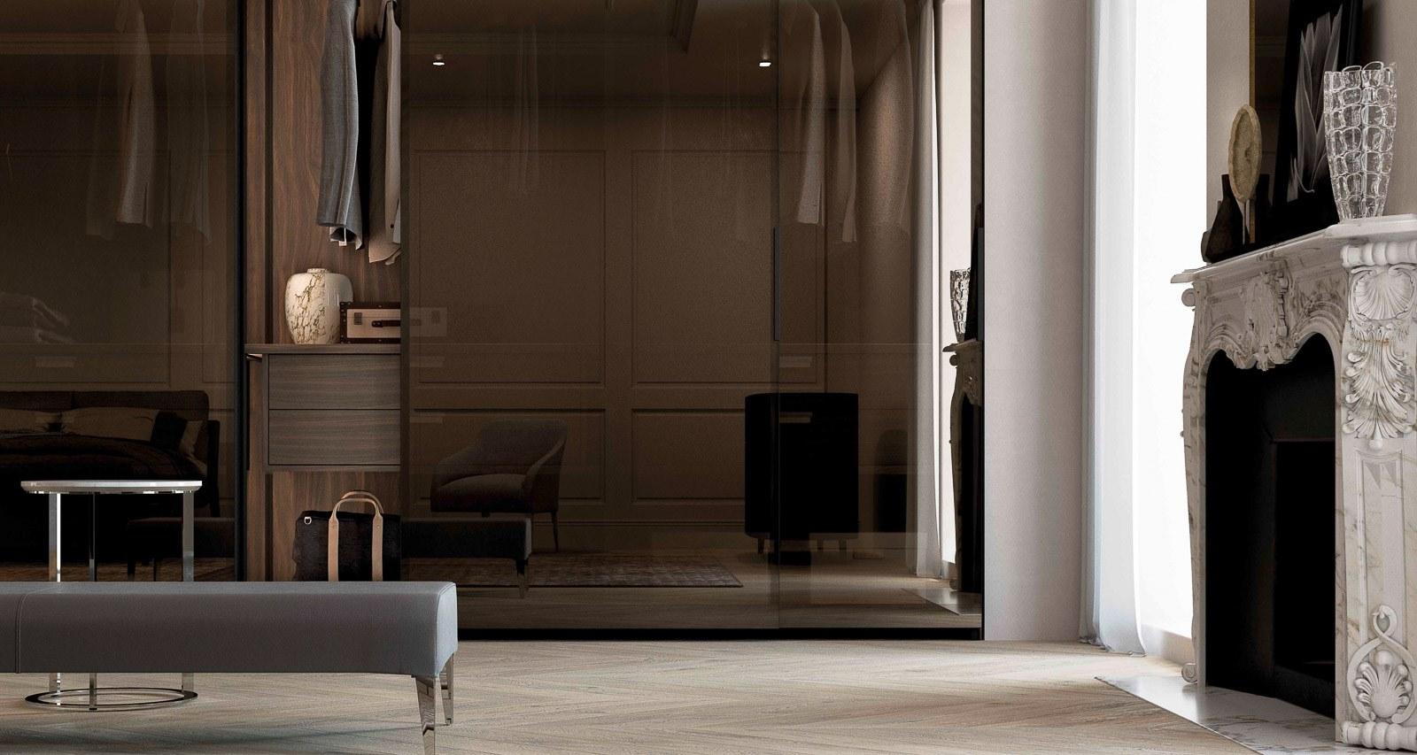 Glass and aluminium wardrobe | Glass by Olivieri
