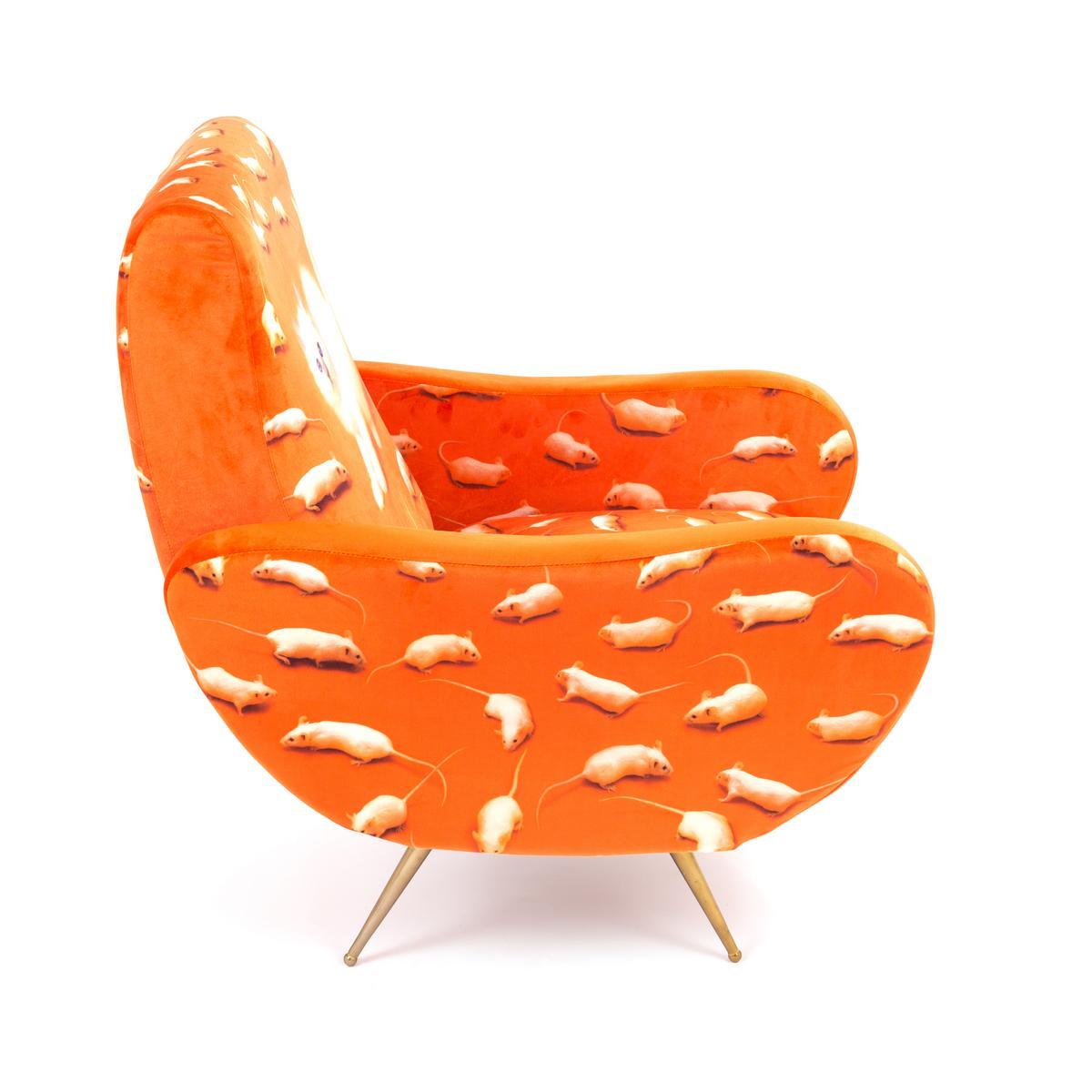 Fabric armchair with armrests | Kitten by Seletti