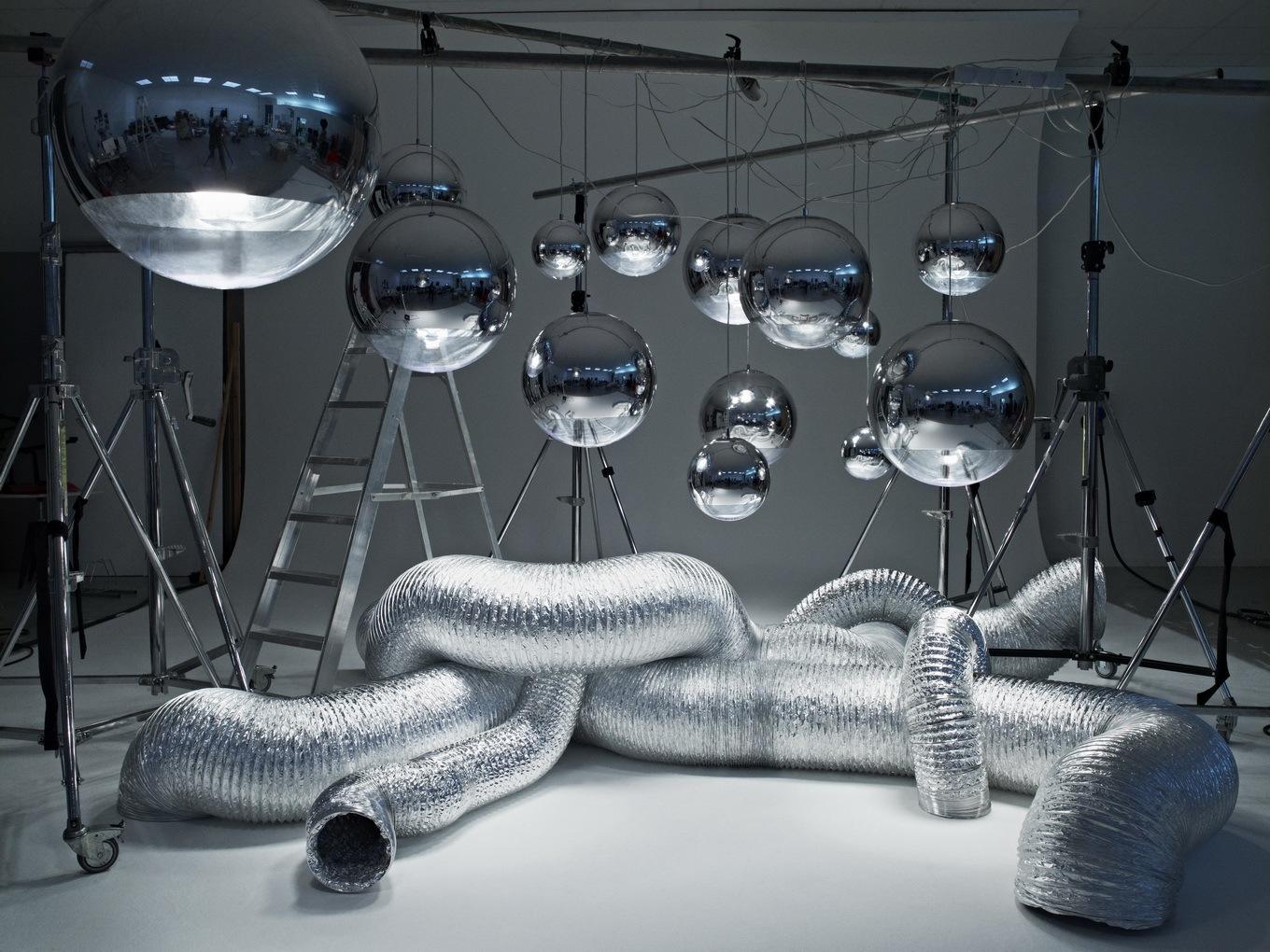 Glass pendant lamp in a contemporary style | Mirror Ball by Tom Dixon