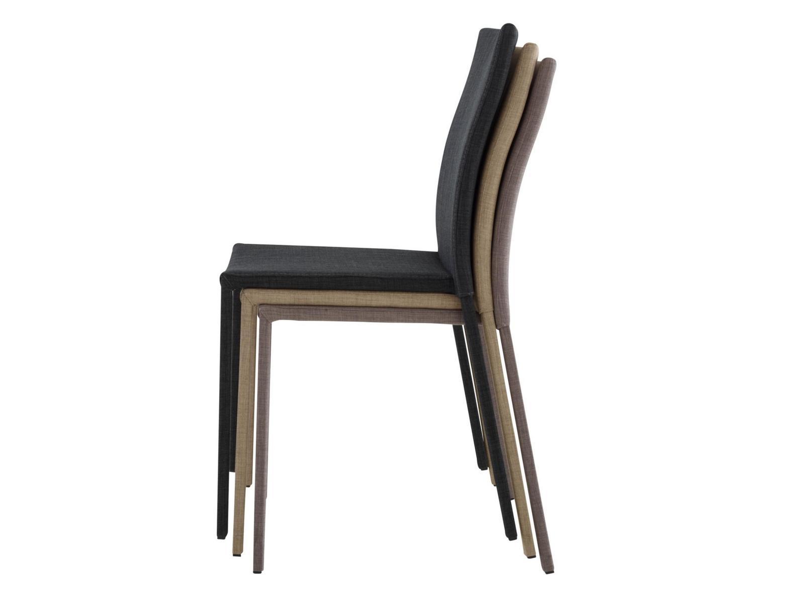 Upholstered stackable fabric chair | Slim Chair by Ligne Roset