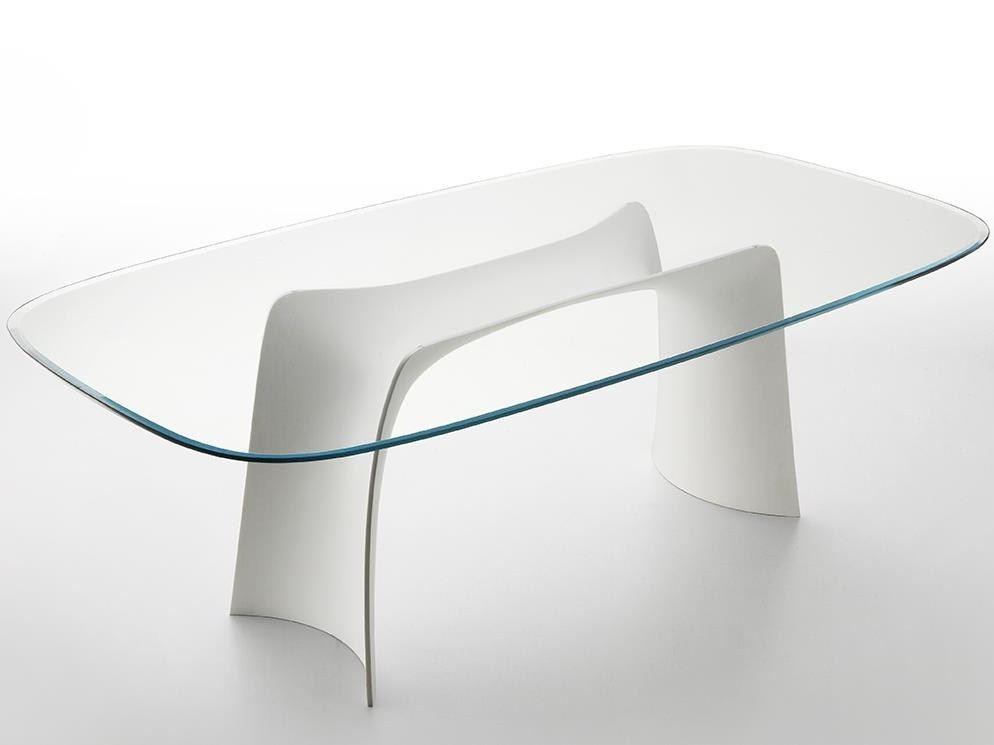 Rectangular glass table | Moonlight by Midj