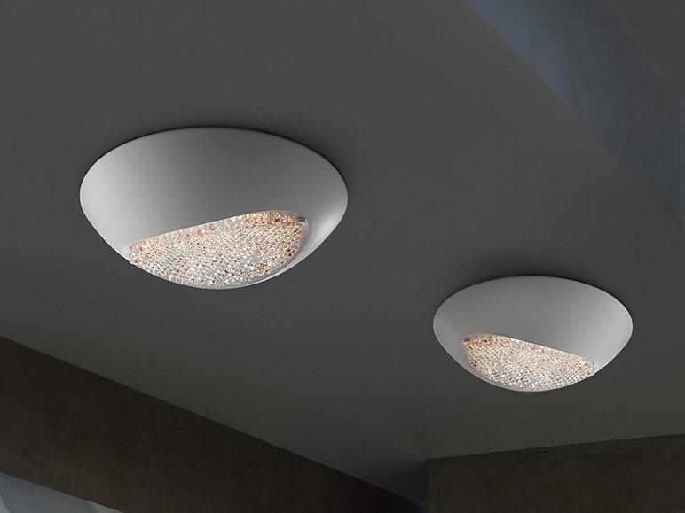 LED aluminium ceiling light with Swarovski® crystals | Blink Led Pl42 by Masiero