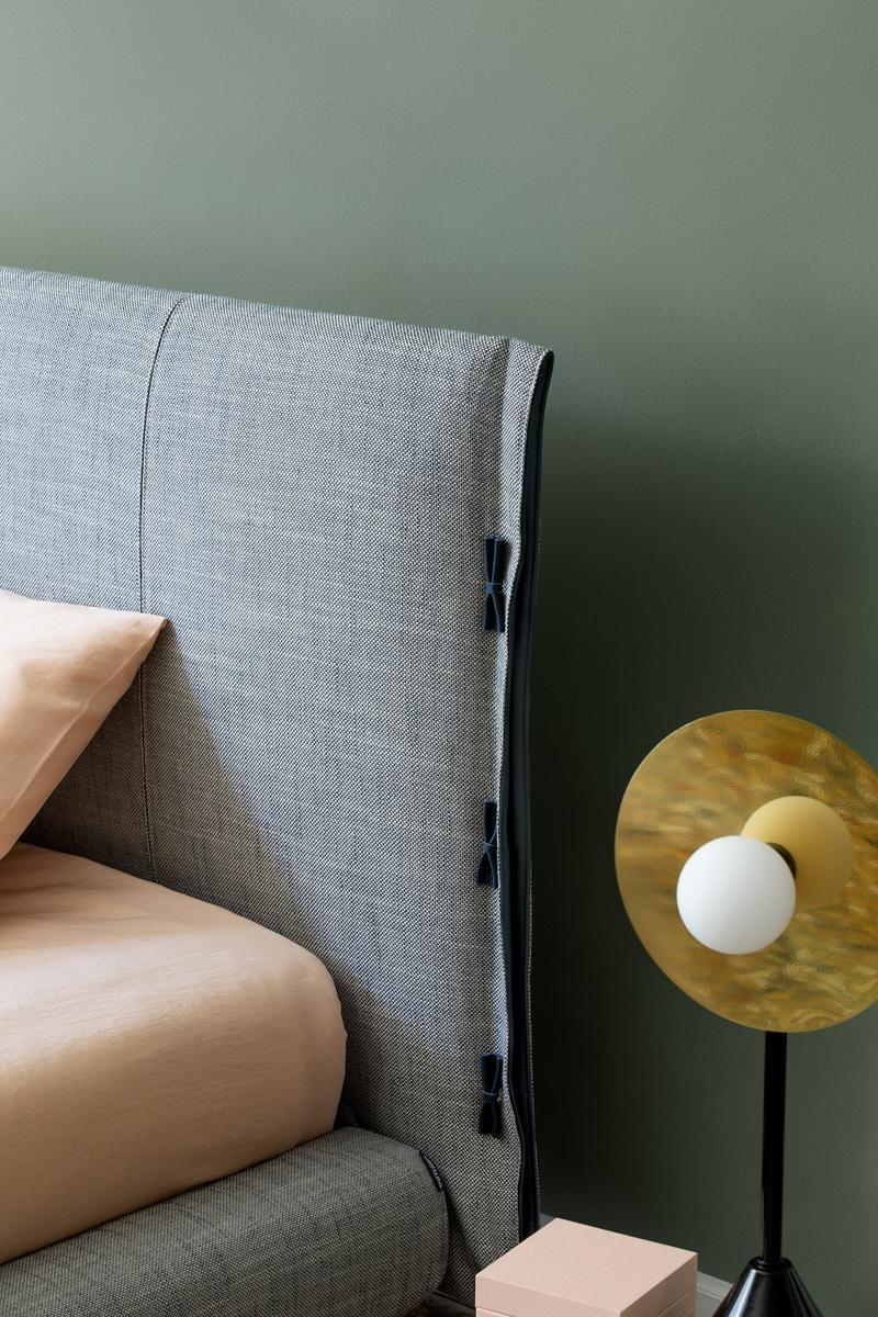 Single bed with upholstered headboard | Cuff by Bonaldo