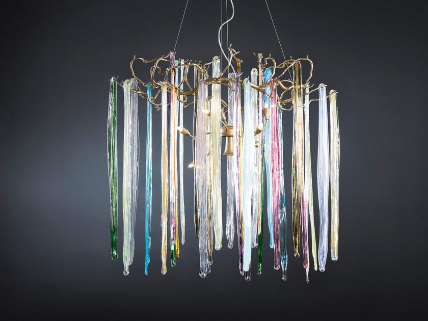 Handmade bronze pendant lamp | Waterfall Ct3297/10 by Serip