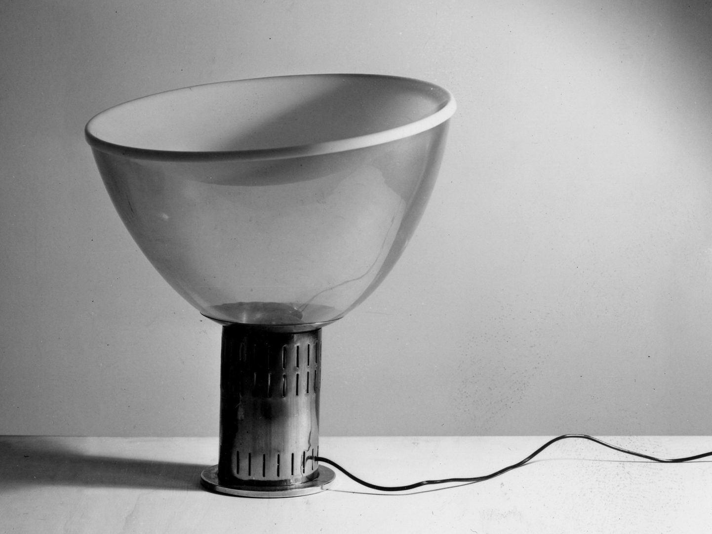 LED indirect light glass and aluminium table lamp | Taccia Small by Flos