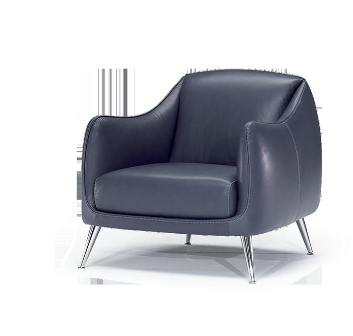 Leather easy chair with armrests | Platea by Natuzzi Italia