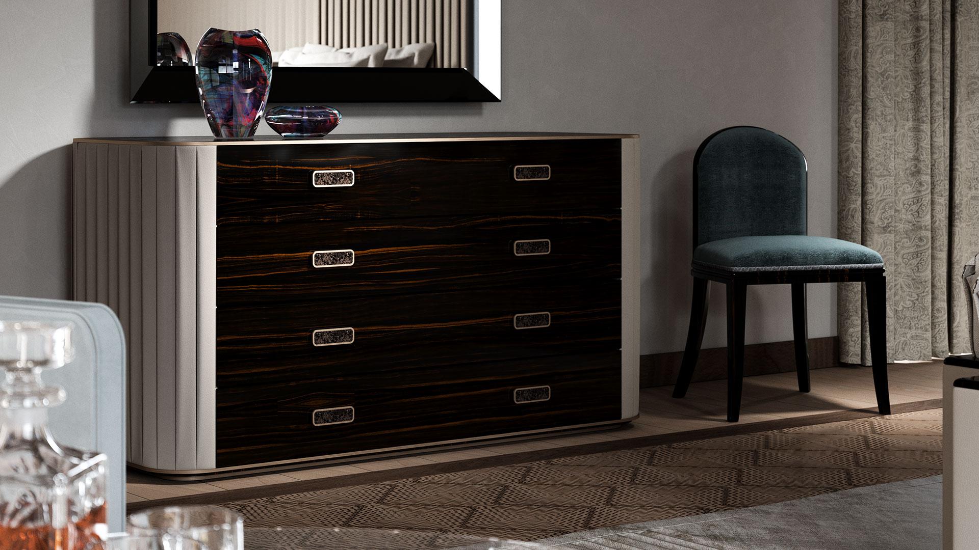 Wooden chest of drawers | Plissé by Reflex