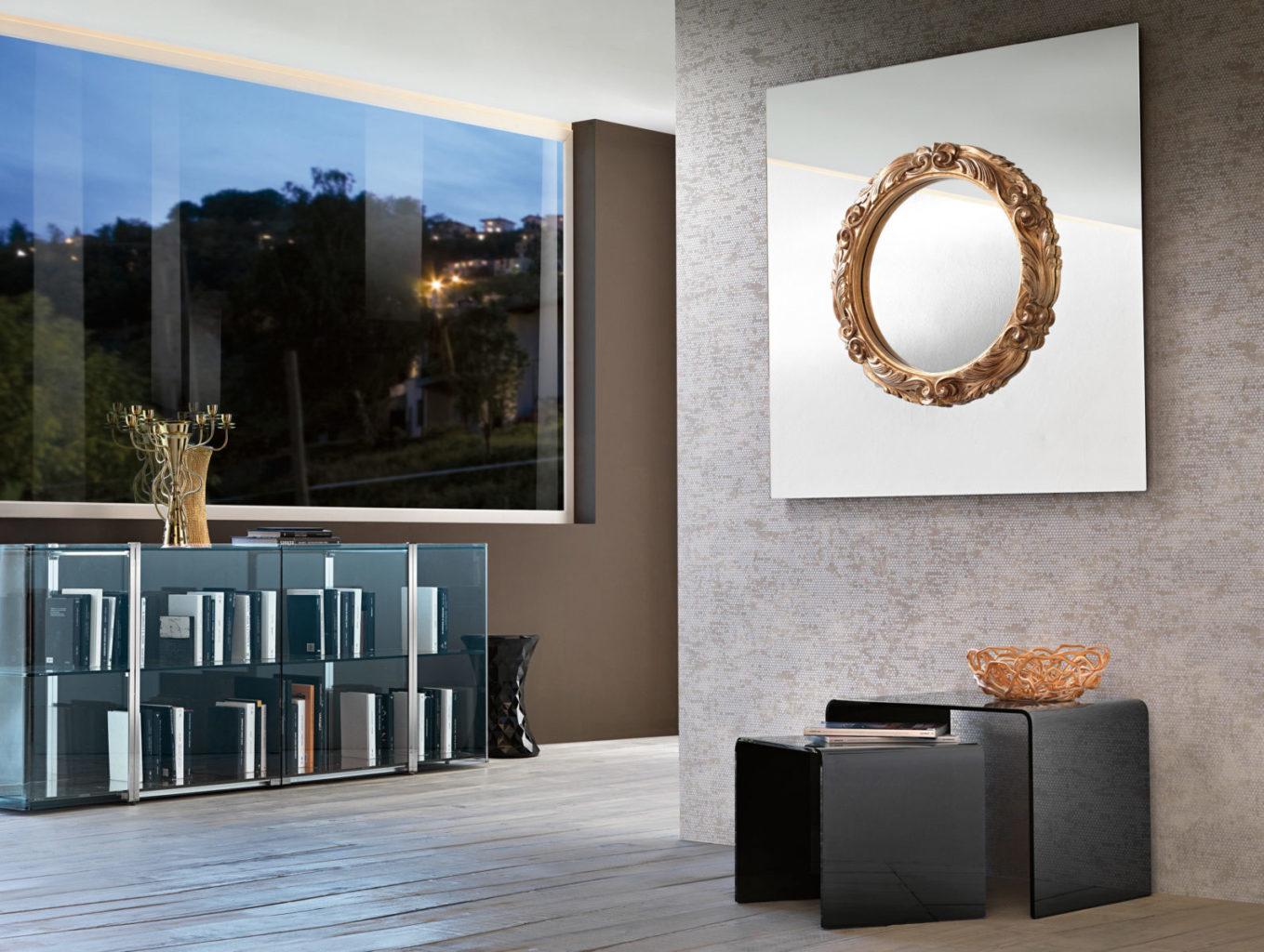 Square wood mirror | Ritratto by Fiam