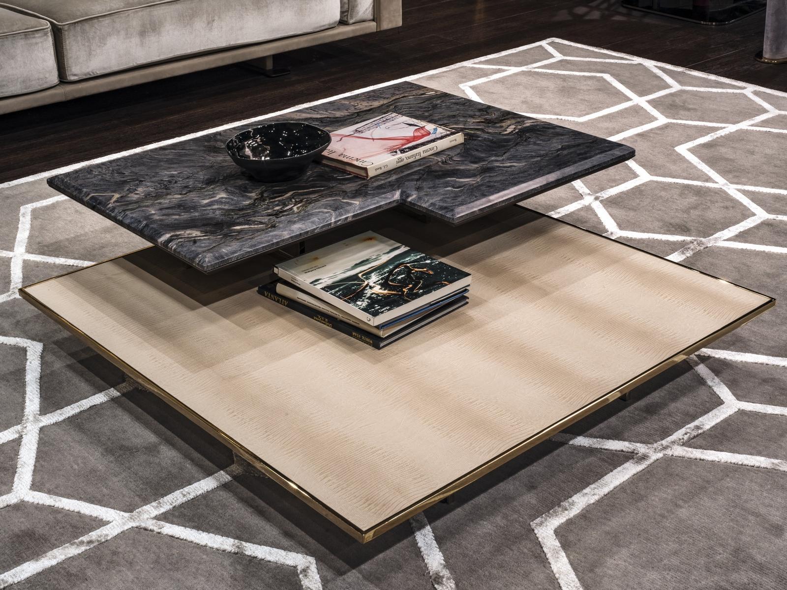 Rectangular stone coffee table | Walt by Longhi