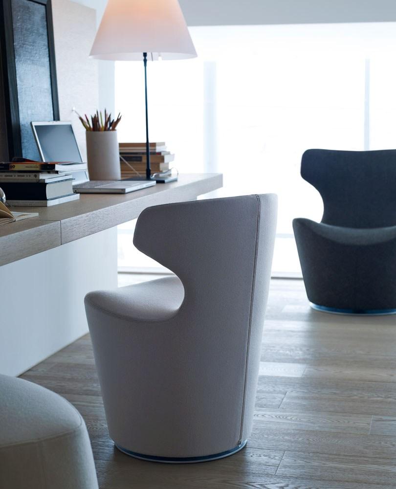Swivel upholstered fabric chair | Mini Papilio by B&B Italia