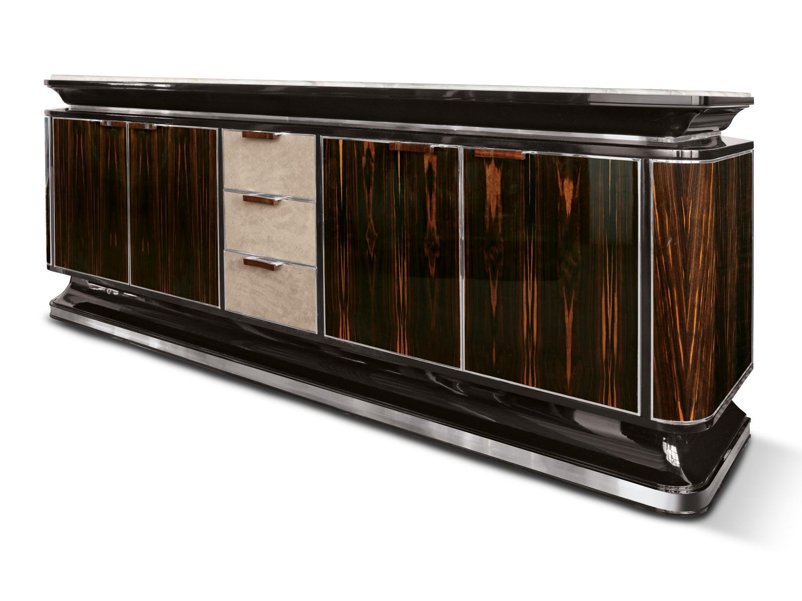 Ebony sideboard with doors with drawers | The Majestic by Ezio Bellotti
