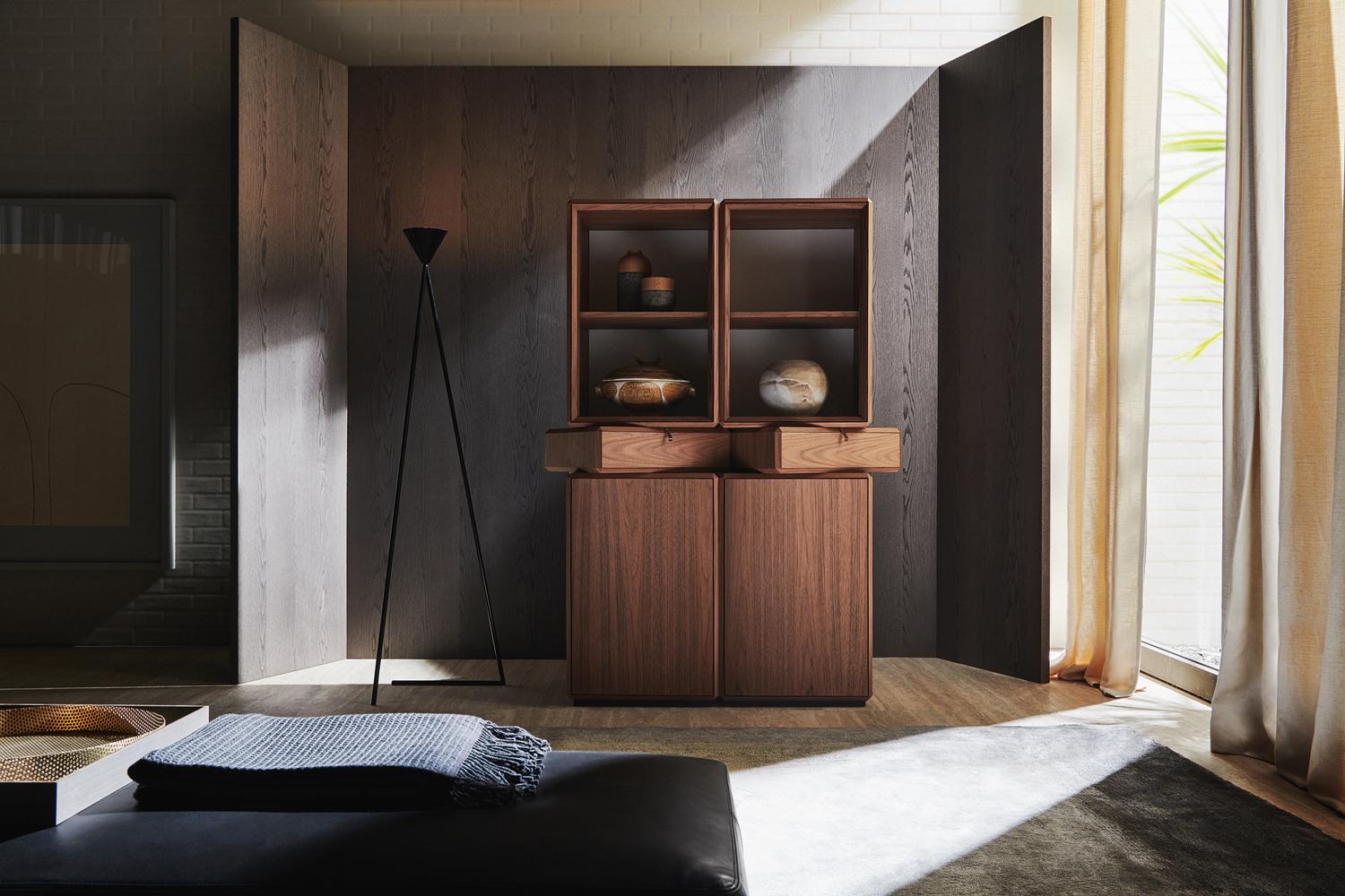 Modular wooden highboard | Teorema by Molteni