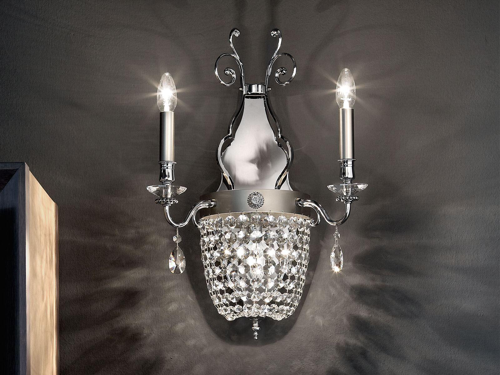 Crystal wall lamp | Elegantia A2+1 by Masiero