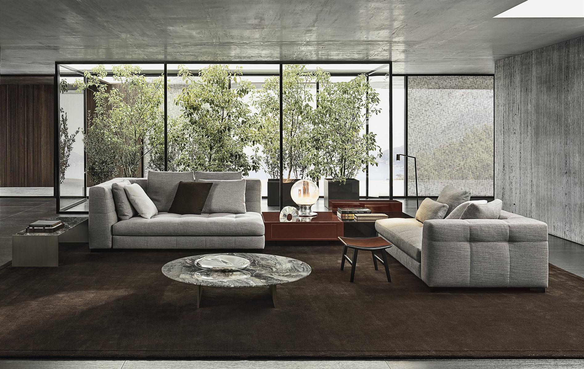 Sectional fabric sofa | Blazer by Minotti