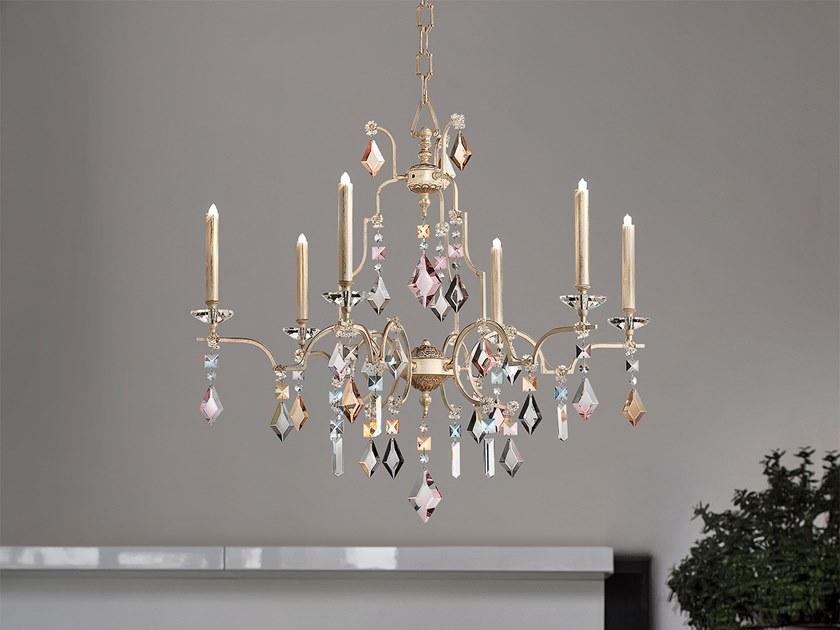 Direct light halogen painted metal chandelier with crystals | Lizzi 3+3/ 4+4 by Masiero