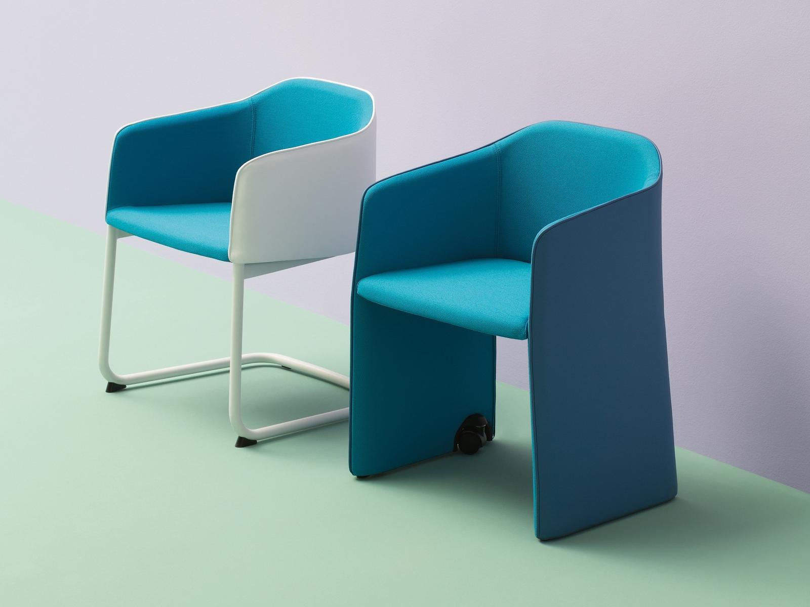 Sled base upholstered chair with armrests | Laja 881 by Pedrali