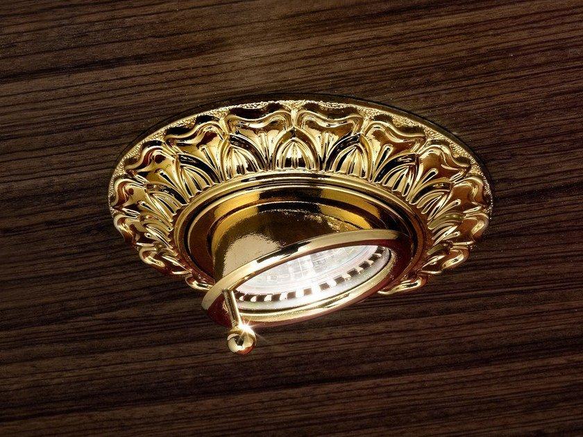 Semi-inset adjustable ceiling brass spotlight | Brass & Spots Ve 857 by Masiero