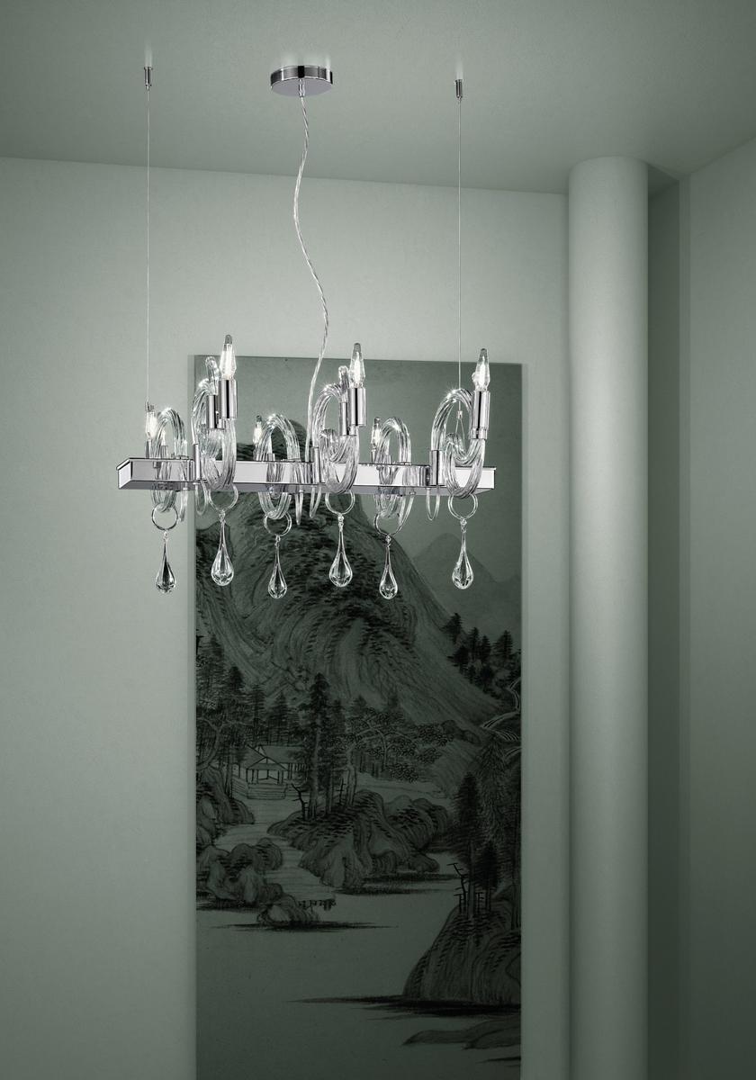 Glass pendant lamp with crystals | Street by Sylcom