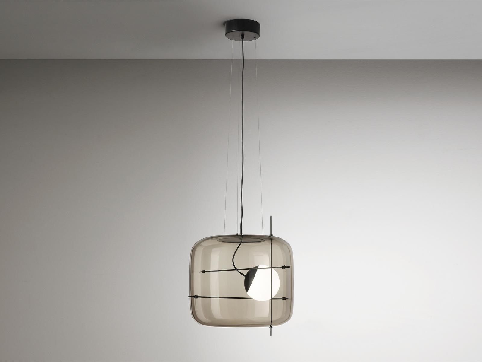 LED direct light blown glass pendant lamp | Plot by Vistosi