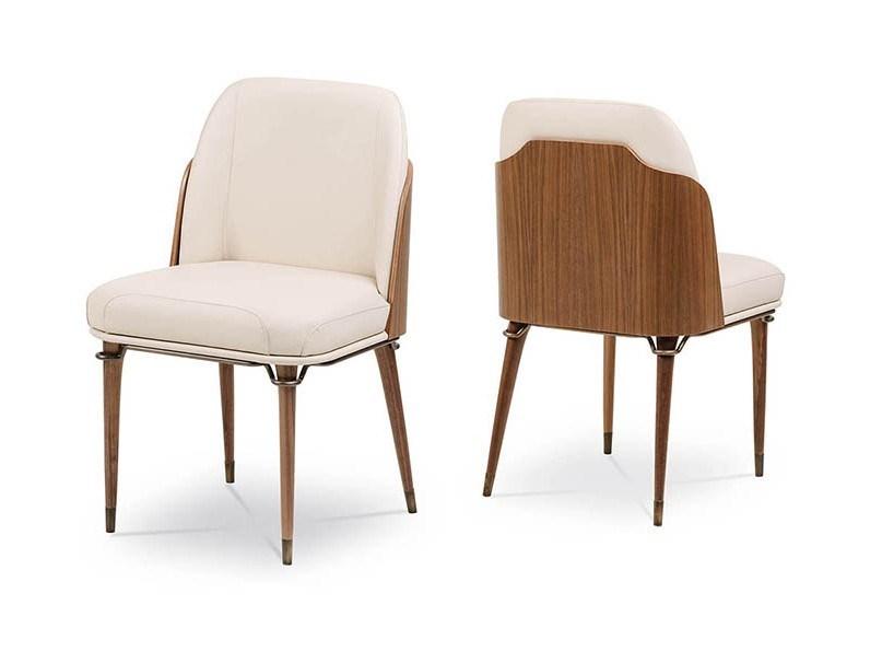 Upholstered leather chair | Melting Light by Turri