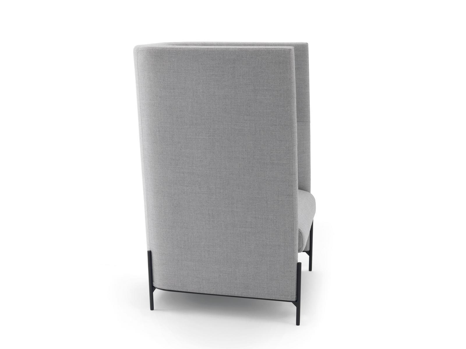 Upholstered high-back fabric armchair | Algon by Arflex