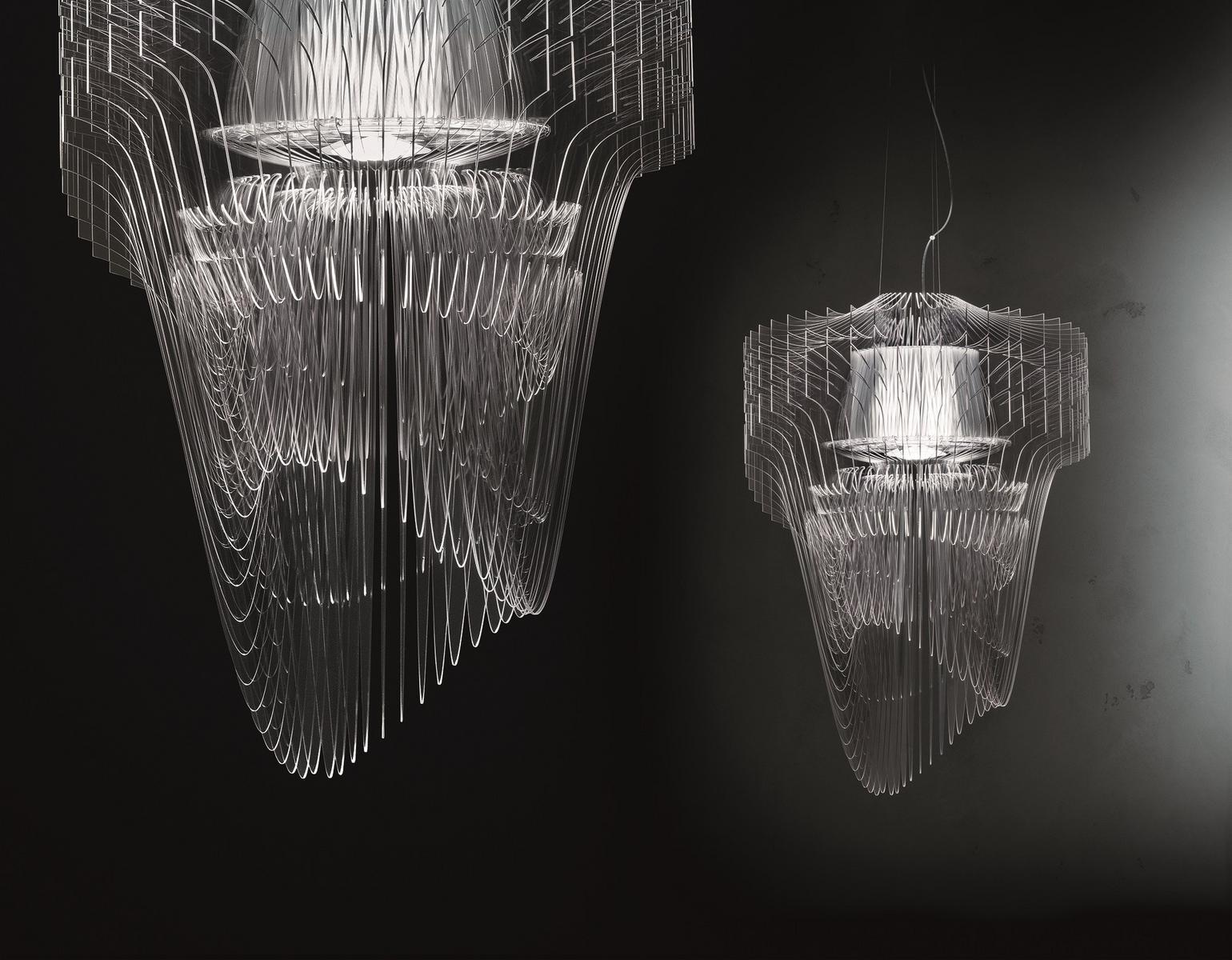 Cristalflex® / Lentiflex® LED pendant lamp | Aria Transparent by Slamp