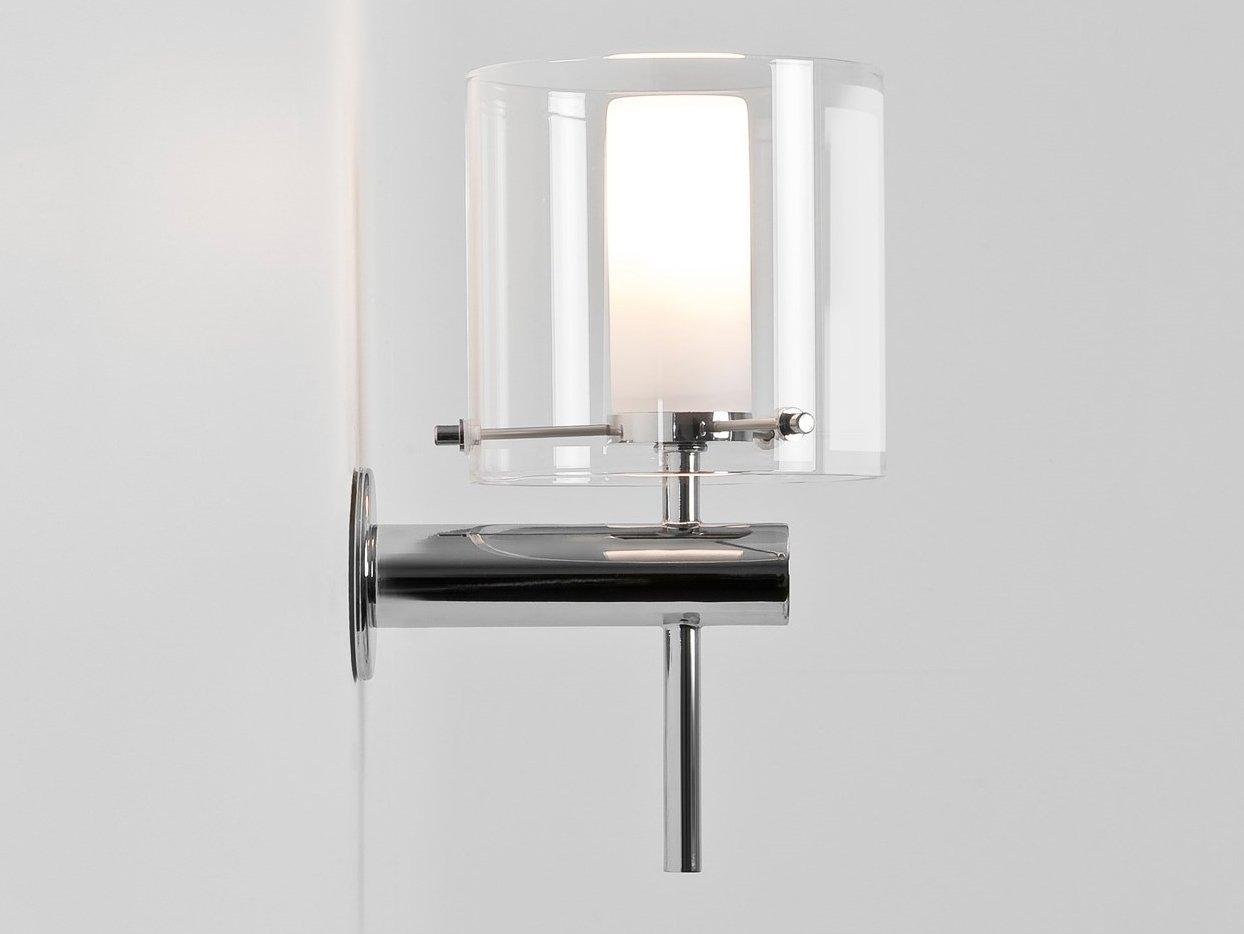 Glass and steel wall lamp with dimmer | Arezzo by Astro lighting