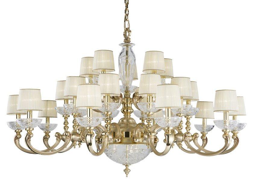 French Gold chandelier with crystal | Ofelia 257/25+3 by Possoni Illuminazione