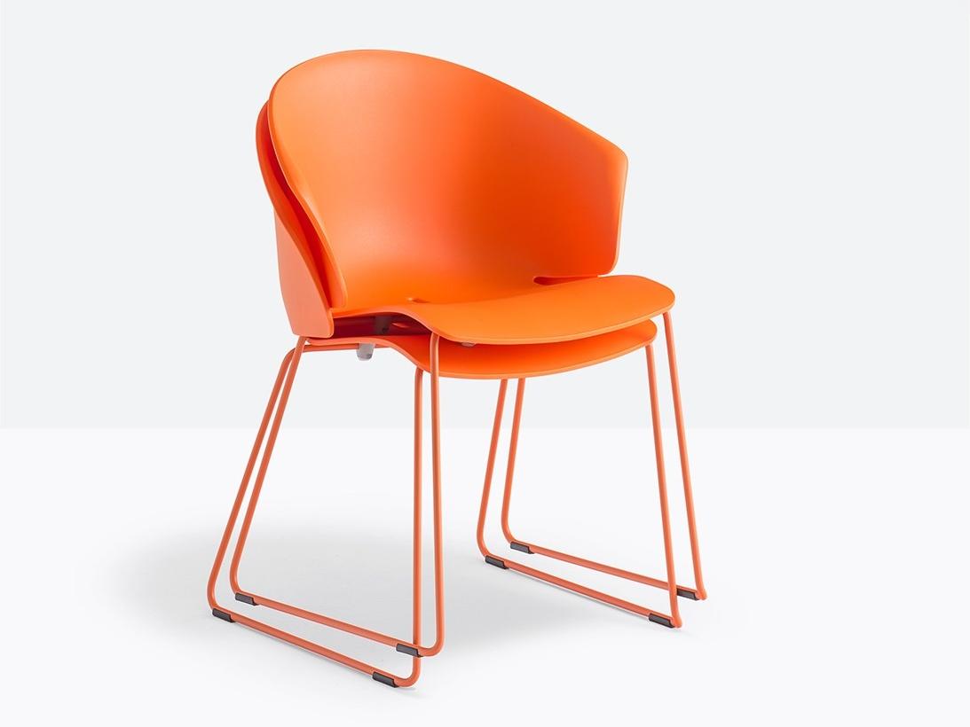 Sled base stackable polypropylene chair | Grace 411 by Pedrali